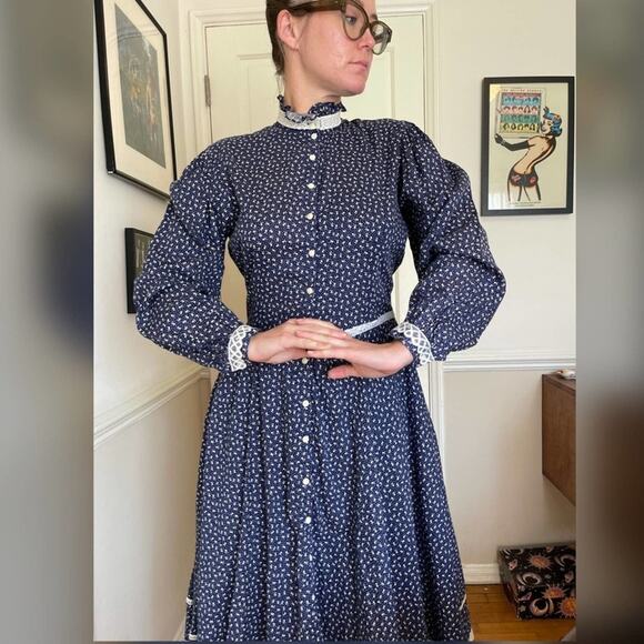 70s Vintage Gunne Sax Prairie Midi Dress - Picture 4 of 10